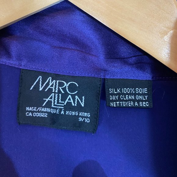 100% Silk Vintage Marc Allan Blouse - Picture 7 of 12